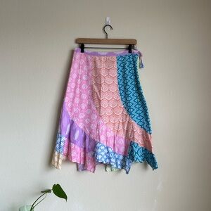 Sacred Threads Patchwork Cotton Scarf Skirt